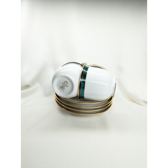 Set of 4 Lenox Kelly Debut Collection Cups and Saucers - 8 Pieces Green USA - Picture 9 of 9